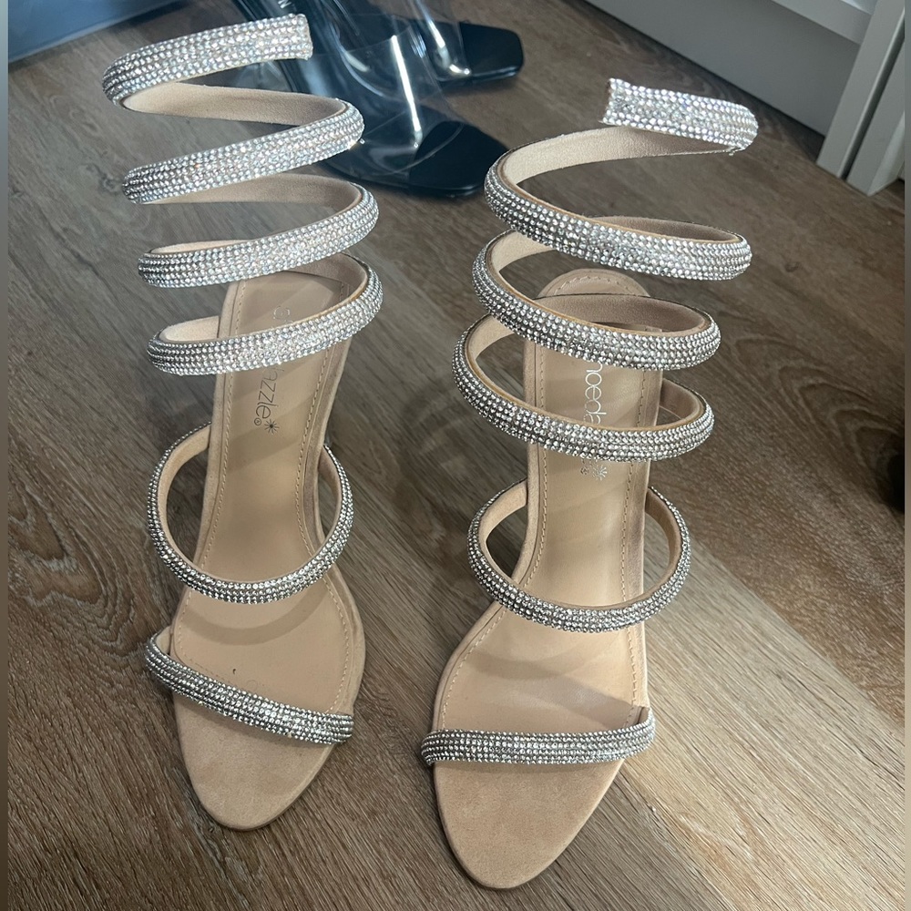 rhinestone spiral sandal